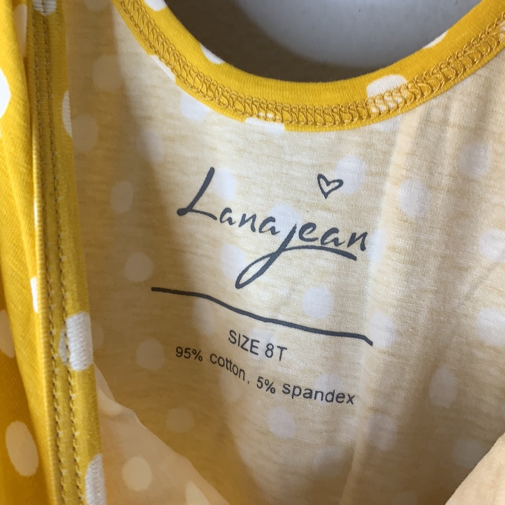 NWOT Lana Jane yellow white polka dot dress 8 - Picture 3 of 4